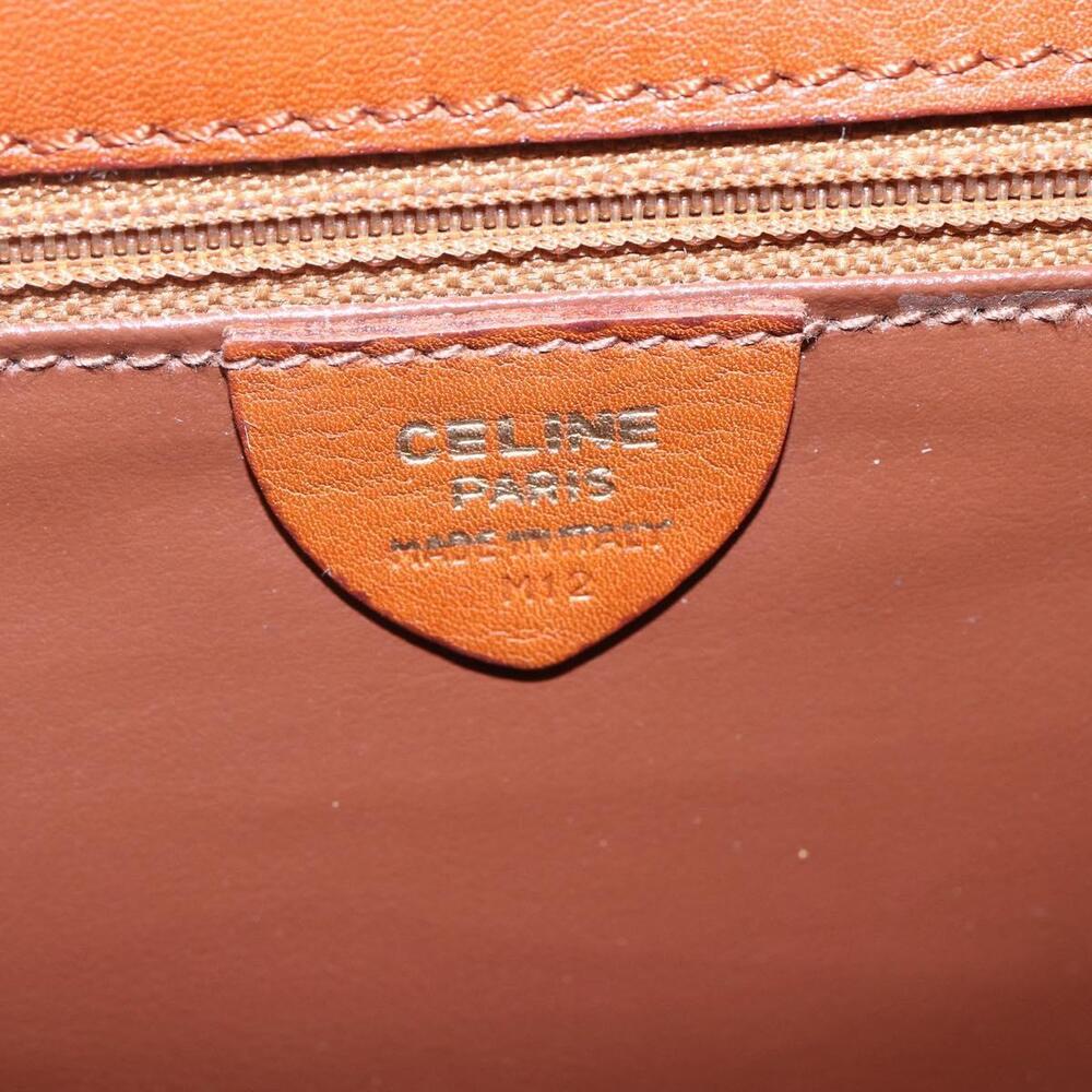 CELINE Hand Bag Leather 2way Brown gold Auth mr1643 - Picture 12 of 16